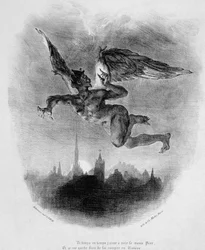 Prologue de Méphistophélès au ciel, extrait du Faust de Goethe, 1828, illustration